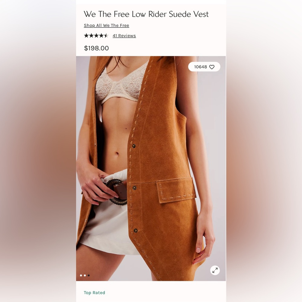 Free People We The Free Low Rider Suede Vest